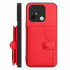 For Redmi 12C / 11A Button Card Bag RFID Anti-theft Phone Case(Red) - 2