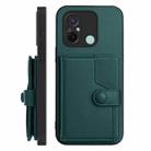 For Redmi 12C / 11A Button Card Bag RFID Anti-theft Phone Case(Green) - 2