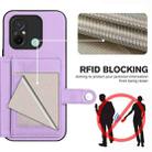 For Redmi 12C / 11A Button Card Bag RFID Anti-theft Phone Case(Purple) - 3