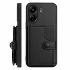 For Redmi 13C 4G Global Button Card Bag RFID Anti-theft Phone Case(Black) - 2