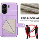 For Redmi 13C 4G Global Button Card Bag RFID Anti-theft Phone Case(Purple) - 3