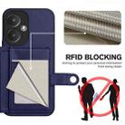 For Redmi 13C 5G / 13R Button Card Bag RFID Anti-theft Phone Case(Blue) - 3