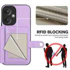 For Redmi 13C 5G / 13R Button Card Bag RFID Anti-theft Phone Case(Purple) - 3