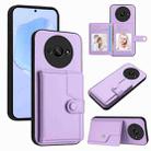 For Redmi A3 4G Global Button Card Bag RFID Anti-theft Phone Case(Purple) - 1