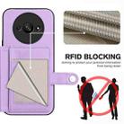 For Redmi A3 4G Global Button Card Bag RFID Anti-theft Phone Case(Purple) - 3