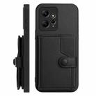 For Redmi Note 12 4G Global Button Card Bag RFID Anti-theft Phone Case(Black) - 2