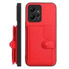 For Redmi Note 12 4G Global Button Card Bag RFID Anti-theft Phone Case(Red) - 2