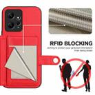 For Redmi Note 12 4G Global Button Card Bag RFID Anti-theft Phone Case(Red) - 3