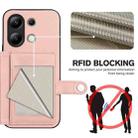 For Redmi Note 13 4G Global Button Card Bag RFID Anti-theft Phone Case(Pink) - 3