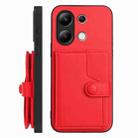 For Redmi Note 13 4G Global Button Card Bag RFID Anti-theft Phone Case(Red) - 2