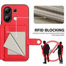 For Redmi Note 13 4G Global Button Card Bag RFID Anti-theft Phone Case(Red) - 3