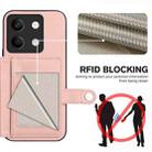 For Redmi Note 13 5G Button Card Bag RFID Anti-theft Phone Case(Pink) - 3