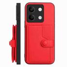 For Redmi Note 13 5G Button Card Bag RFID Anti-theft Phone Case(Red) - 2