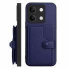 For Redmi Note 13 5G Button Card Bag RFID Anti-theft Phone Case(Blue) - 2