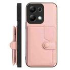 For Redmi Note 13 Pro 4G Global Button Card Bag RFID Anti-theft Phone Case(Pink) - 2