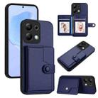 For Redmi Note 13 Pro 4G Global Button Card Bag RFID Anti-theft Phone Case(Blue) - 1