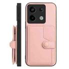 For Redmi Note 13 Pro 5G Button Card Bag RFID Anti-theft Phone Case(Pink) - 2