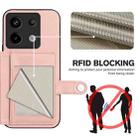 For Redmi Note 13 Pro 5G Button Card Bag RFID Anti-theft Phone Case(Pink) - 3