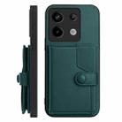 For Redmi Note 13 Pro 5G Button Card Bag RFID Anti-theft Phone Case(Green) - 2