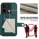 For Redmi Note 13 Pro 5G Button Card Bag RFID Anti-theft Phone Case(Green) - 3