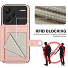 For Redmi Note 13 Pro+ Button Card Bag RFID Anti-theft Phone Case(Pink) - 3