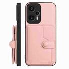 For Redmi Note 12 Turbo Button Card Bag RFID Anti-theft Phone Case(Pink) - 2