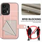 For Redmi Note 12 Turbo Button Card Bag RFID Anti-theft Phone Case(Pink) - 3