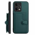 For Redmi Note 12 5G Global Button Card Bag RFID Anti-theft Phone Case(Green) - 2
