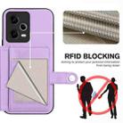 For Redmi Note 12 5G Global Button Card Bag RFID Anti-theft Phone Case(Purple) - 3