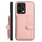 For Redmi Note 12 Pro+ Global Button Card Bag RFID Anti-theft Phone Case(Pink) - 2