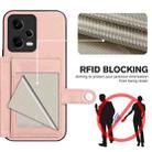 For Redmi Note 12 Pro+ Global Button Card Bag RFID Anti-theft Phone Case(Pink) - 3