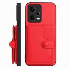 For Redmi Note 12 Pro+ Global Button Card Bag RFID Anti-theft Phone Case(Red) - 2