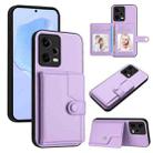 For Redmi Note 12 Pro+ Global Button Card Bag RFID Anti-theft Phone Case(Purple) - 1