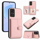 For Redmi Note 12S 4G Global Button Card Bag RFID Anti-theft Phone Case(Pink) - 1