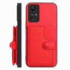 For Redmi Note 12S 4G Global Button Card Bag RFID Anti-theft Phone Case(Red) - 2