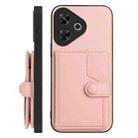 For Redmi Note 13R / 13 4G Button Card Bag RFID Anti-theft Phone Case(Pink) - 2