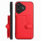 For Redmi Note 13R / 13 4G Button Card Bag RFID Anti-theft Phone Case(Red) - 2