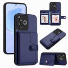 For Redmi Turbo 3 Button Card Bag RFID Anti-theft Phone Case(Blue) - 1