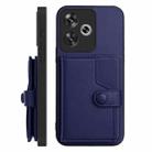 For Redmi Turbo 3 Button Card Bag RFID Anti-theft Phone Case(Blue) - 2