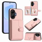 For Redmi Turbo 4 Pro / Xiaomi Poco F7 Button Card Bag RFID Anti-theft Phone Case(Pink) - 1