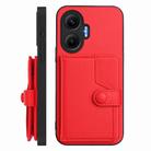 For Redmi Turbo 4 Pro / Xiaomi Poco F7 Button Card Bag RFID Anti-theft Phone Case(Red) - 2