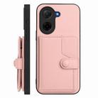 For Redmi A5 4G 171.7mm / Xiaomi Poco C71 Button Card Bag RFID Anti-theft Phone Case(Pink) - 2