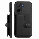 For Redmi A5 4G 171.7mm / Xiaomi Poco C71 Button Card Bag RFID Anti-theft Phone Case(Black) - 2
