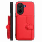 For Redmi A5 4G 171.7mm / Xiaomi Poco C71 Button Card Bag RFID Anti-theft Phone Case(Red) - 2