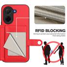 For Redmi A5 4G 171.7mm / Xiaomi Poco C71 Button Card Bag RFID Anti-theft Phone Case(Red) - 3