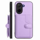 For Redmi A5 4G 171.7mm / Xiaomi Poco C71 Button Card Bag RFID Anti-theft Phone Case(Purple) - 2