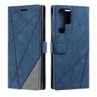 For Samsung Galaxy S25 Ultra 5G Skin Feel Splicing Leather Phone Case(Blue) - 2