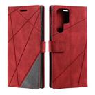For Samsung Galaxy S25 Ultra 5G Skin Feel Splicing Leather Phone Case(Red) - 2