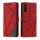 For Samsung Galaxy S25+ 5G Skin Feel Splicing Leather Phone Case(Red) - 2