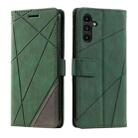 For Samsung Galaxy S25+ 5G Skin Feel Splicing Leather Phone Case(Green) - 2